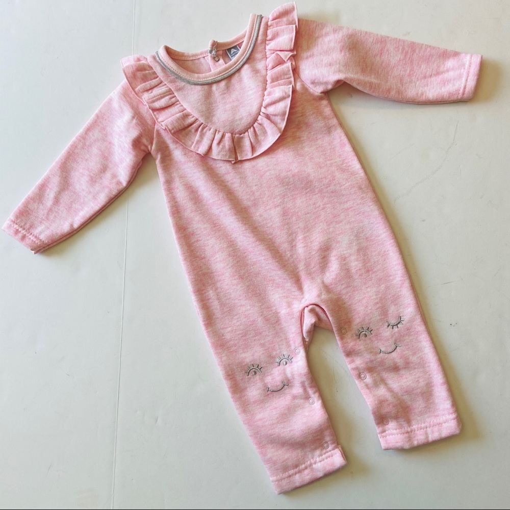 Amy Coe Pink Ruffle Onzie 6-9momths EUC